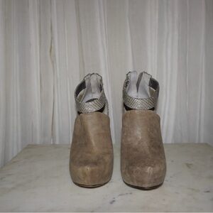 Jessica Simpson Tan and Silver Ankle Booties